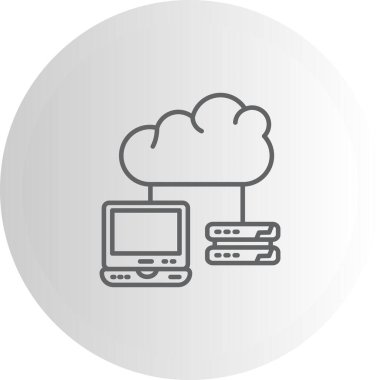 Bulut Hesaplama Servisi Simgesi, Beyaz Arkaplan Görüntü