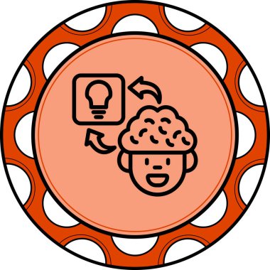 fikir konsepti için kişi ve ampul özet simgesi