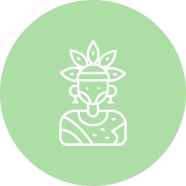 Yerel Kabile Kızı simgesi, vektör illüstrasyonu basit tasarım