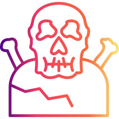 İskelet simgesi vektör çizimi tasarımı