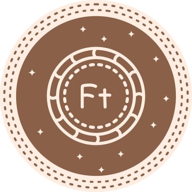 Forint para birimi simgesi, basit düz resimleme