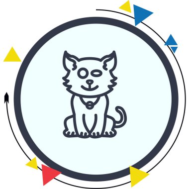 Flörtlü Kedi Minimum Yüksek Çözünürlüklü Vektör Düzeni