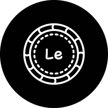 Leone para birimi simgesi, basit düz resimleme