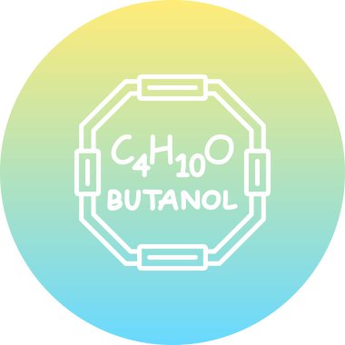Chemical structure of Butanol molecule, web simple icon