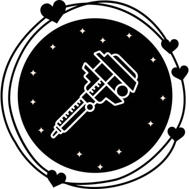 Caliper Ölçüm Aracı Simgesi, Basit İllüstrasyon