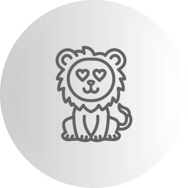 Aslan Hattı Simgesi Beyaz Arkaplanda İzole Edildi