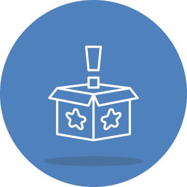 An open box with stars and an exclamation mark that can be used in apps or web pages.