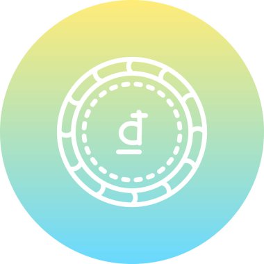 Dong para birimi simgesi, basit düz resimleme