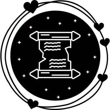 Papyrus kaydırma simgesi, basit çizgi çizimi