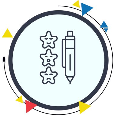 Memnuniyet Anketi simgesi, basit çizgi çizimi