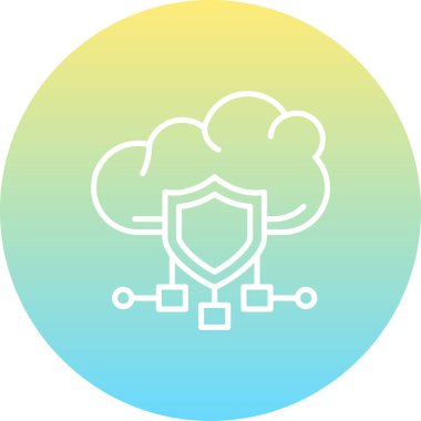 Bulut Güvenlik Simgesi, Beyaz Arkaplan Görüntü