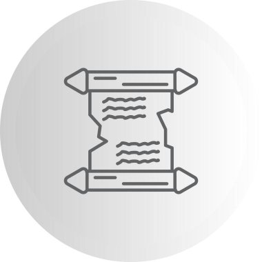 Papyrus kaydırma simgesi, basit çizgi çizimi