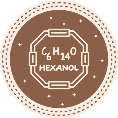 Hexanol molekülünün kimyasal yapısı, basit web simgesi