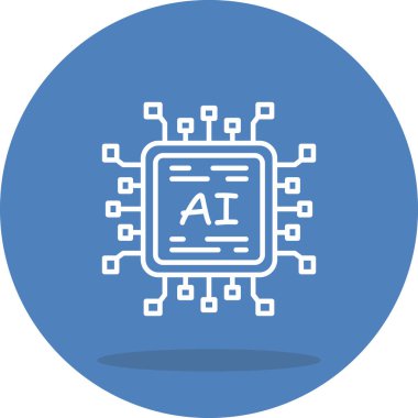 Devre kartlı mikroçip simgesi. Doğrusal ve siluet biçimi.