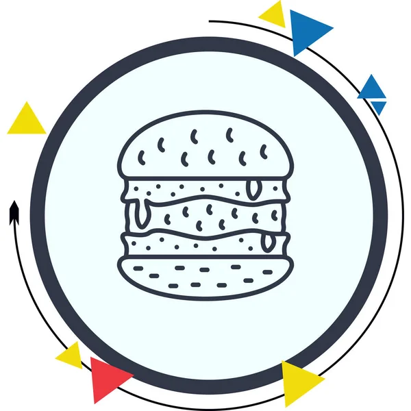 Çizburger Hattı Simgesi, Beyaz Arkaplanda Basit Resimler 