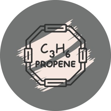 Propene molekülünün kimyasal yapısı, basit web simgesi