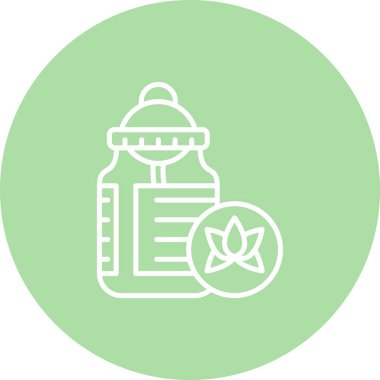 Kenevir yağı şişesi ikonu. Nemlendirici cilt kozmetiği