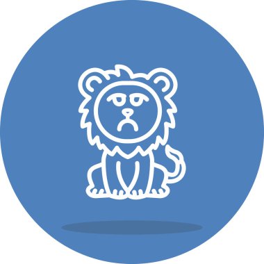 Aslan Hattı Simgesi Beyaz Arkaplanda İzole Edildi