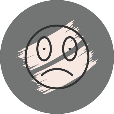 Çizgi film karalama simgesi web işareti, beyaz arkaplanda izole edilmiş emoji simgesi