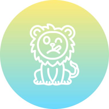 Aslan Hattı Simgesi Beyaz Arkaplanda İzole Edildi