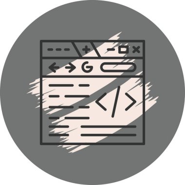 Web Sitesi Satır Simgesi, Basit Görüntü Beyaz Arkaplanda İzole Edildi