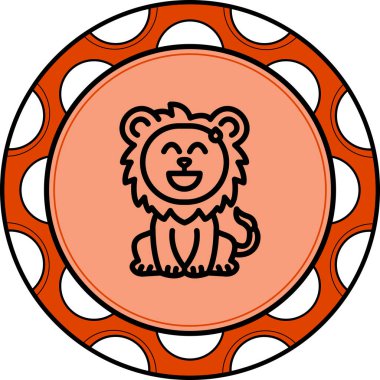 Aslan Hattı Simgesi Beyaz Arkaplanda İzole Edildi