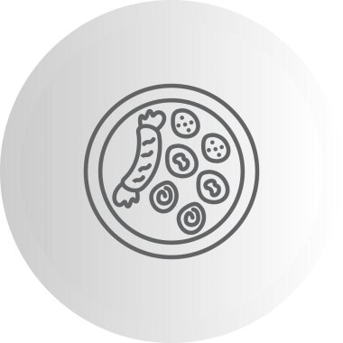 Sosis Hattı Simgesi, Beyaz Arkaplanda Basit Görüntü 