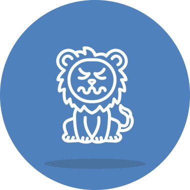 Aslan Hattı Simgesi Beyaz Arkaplanda İzole Edildi