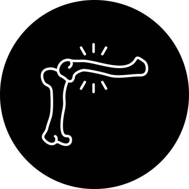 Etki çizgileri olan insan omuz kemik yapısına sahip uygulama simgesi