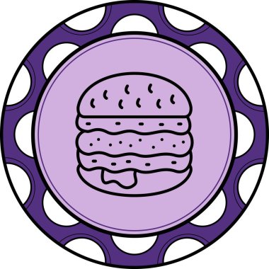 Hamburger yemek ikonu, hamburger vektör tasarımı