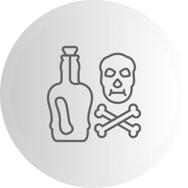 Çapraz kemikli korsan şişe ve kafatası. Profesyonel Düz simge