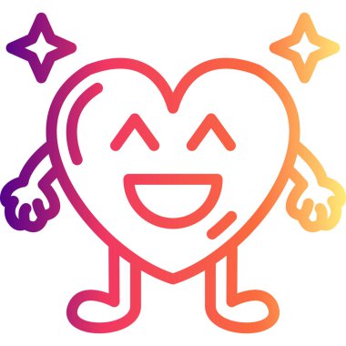 Haha Kalp Premium Çağdaş Düz Vektör Özelliği