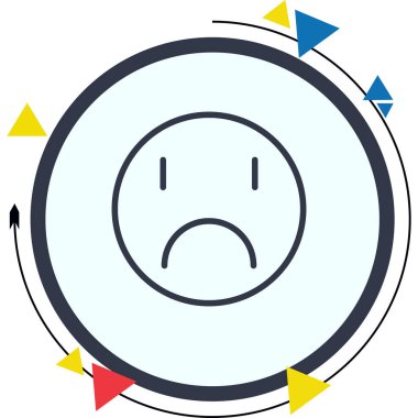 Çizgi film karalama simgesi web işareti, beyaz arkaplanda izole edilmiş emoji simgesi