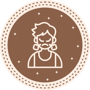 Buharlı Çocuk Yüksek Çözünürlüklü Düz Tasarım Sembolü