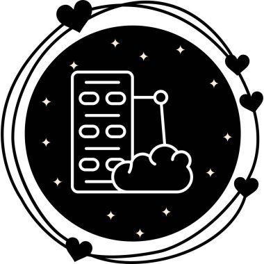 Bulut Veri Merkezi Minimum Düz Kullanıcı Deneyimi Sembolü