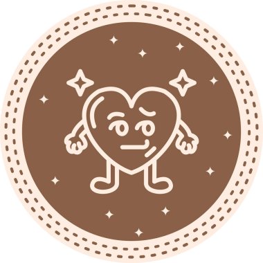Smirk Heart Ayrı Modern Dijital Tasarım Elemanı