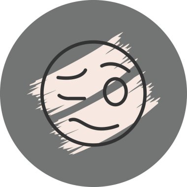 Çizgi film karalama simgesi web işareti, beyaz arkaplanda izole edilmiş emoji simgesi