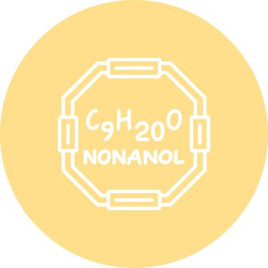 Chemical structure of Nonanal molecule, web simple icon