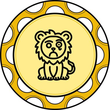 Aslan Hattı Simgesi Beyaz Arkaplanda İzole Edildi