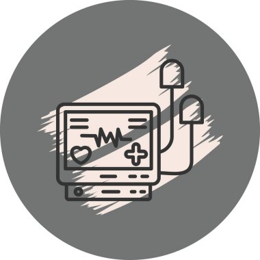 Defibrilatör simgesi basit düz illüstrasyon