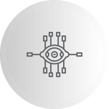 Yapay Zeka Görselleştirme Çizgisi Simgesi Basit Resimler Beyaz Arkaplanda İzole Edildi