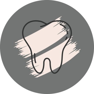 Temiz diş ve kökleri olan tek sağlıklı insan dişi. Uygulama için basit bir simge.