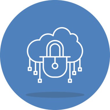 Uygulamalar veya web sayfaları için merkezi asma kilit ve bağlantı düğümlerine sahip bir bilgisayar güvenlik simgesi.