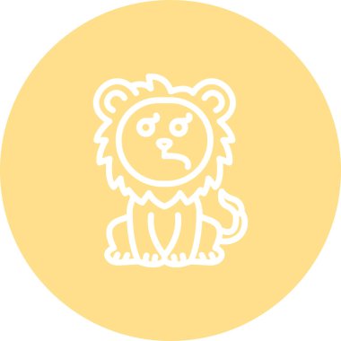 Aslan Hattı Simgesi Beyaz Arkaplanda İzole Edildi