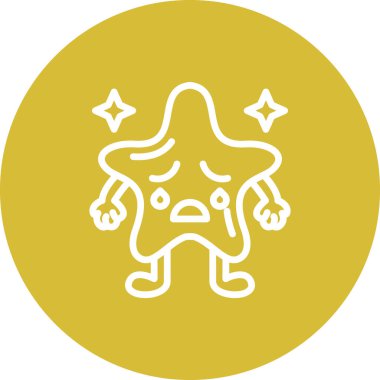 Terleyen Yıldız Zarif Minimum Dijital Grafik Sembolü