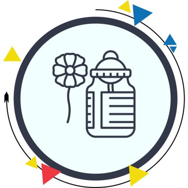 Ayçiçeği yağı şişesi ikonu. Nemlendirici kozmetik