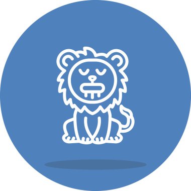 Aslan Hattı Simgesi Beyaz Arkaplanda İzole Edildi