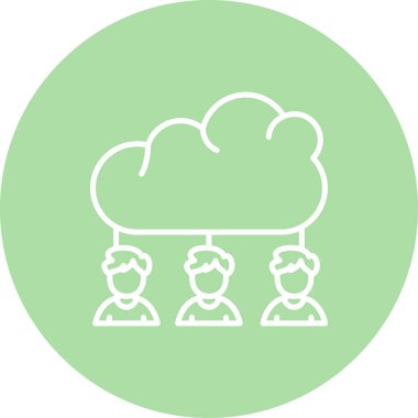 Bulut İşbirliği Simgesi, Beyaz Arkaplan Görüntü