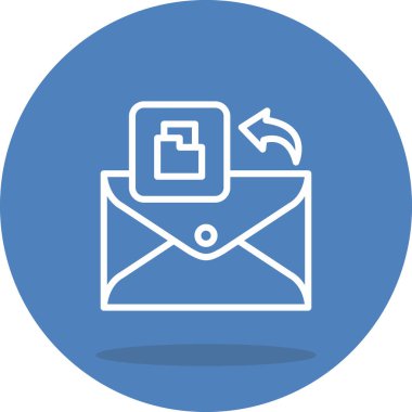 E- posta satırı simgesi, beyaz arkaplan üzerine basit illüstrasyon