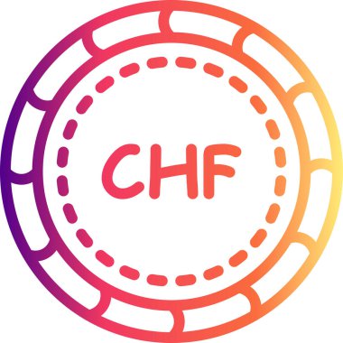 İsviçre Frangı madeni para ikonu, ulusal para birimi